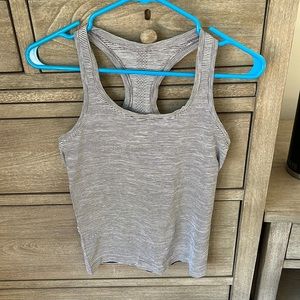 White and black strips lululemon tank